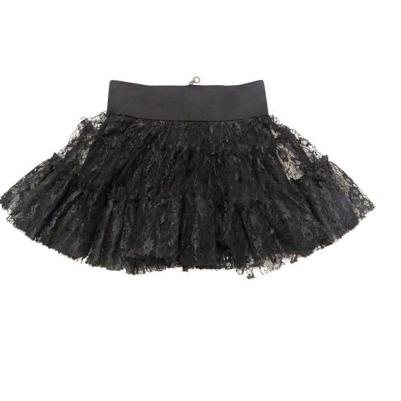 Rachael & Chloe Size M Black Lace Mini Skirt Studded Waist‎ Y2K Gothic - Picture 7 of 9